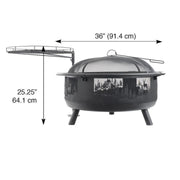 Blue Sky Extra Large Round Barrel Fire Pit with Swing Away Grill - Senior.com Fire Pits