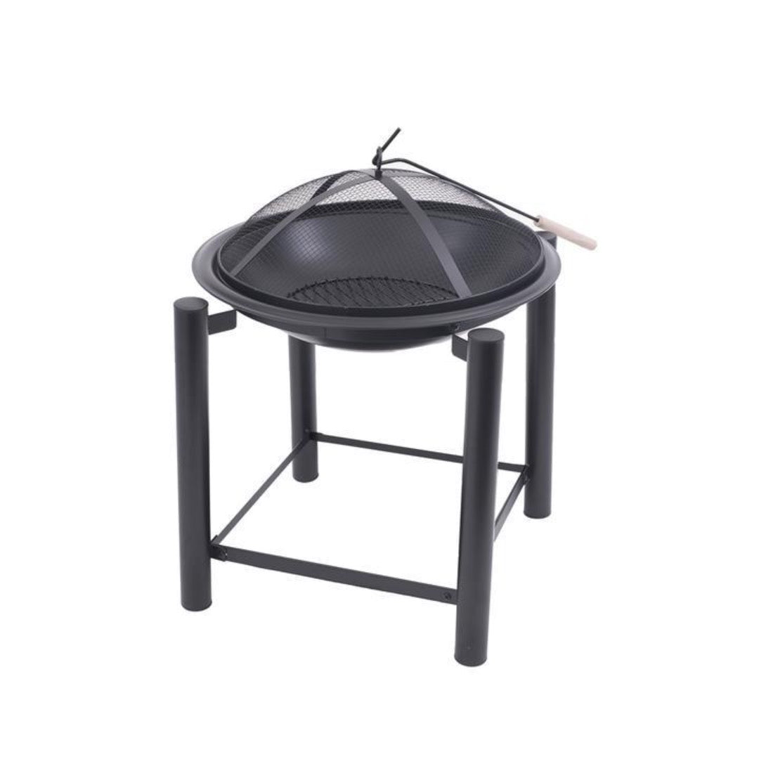 Blue Sky Square Raised Wood Burning Fire Pit with Spark Screen- 21 Inch - Senior.com Fire Pits