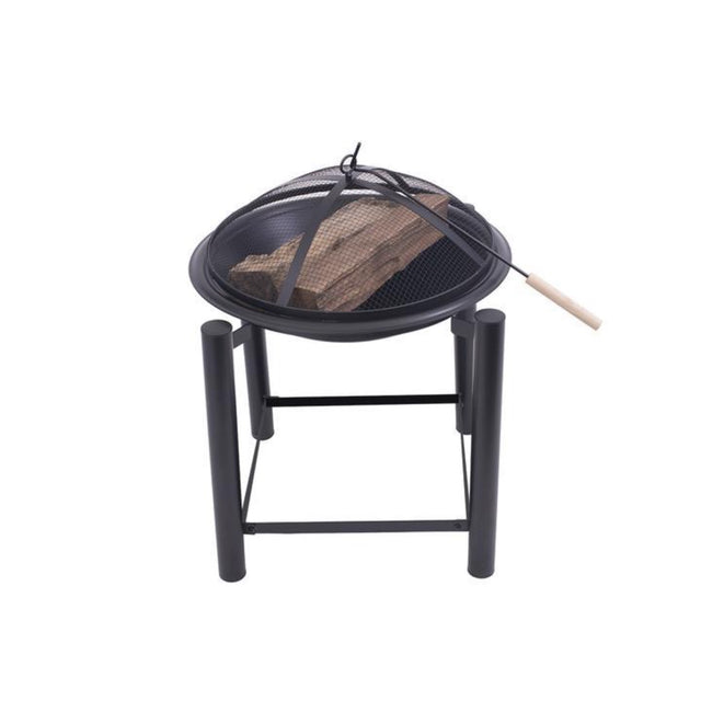 Blue Sky Square Raised Wood Burning Fire Pit w/ Spark Screen 21 Inch