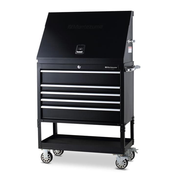 Montezuma Tool Box Rolling 36 Inch Utility Cart with 5 Storage Drawers