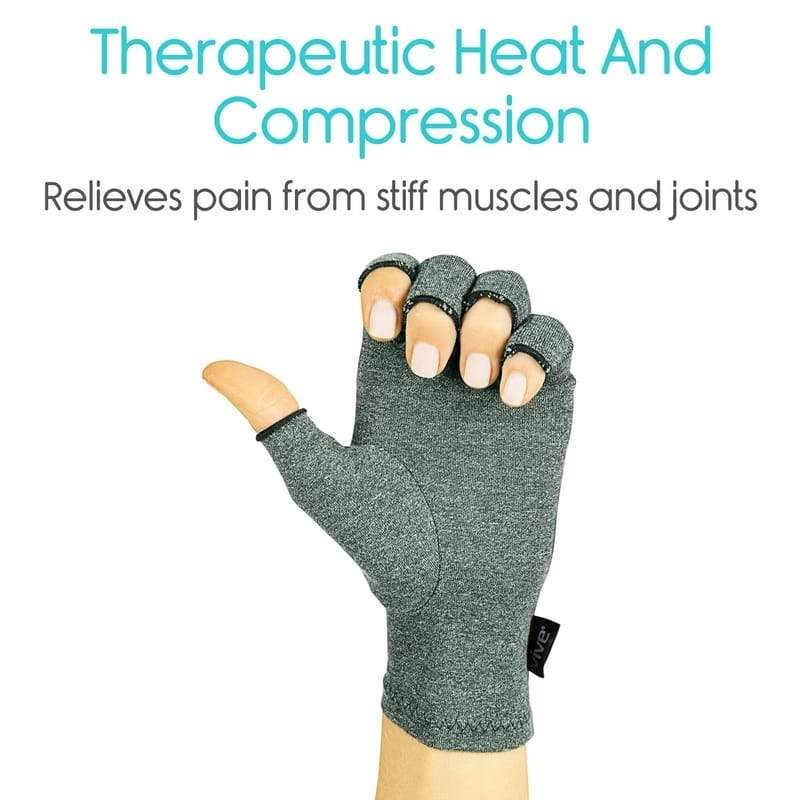 Vive Health Arthritis Compression Gloves - Soft Open Finger Design - Pair - Senior.com Arthritis Gloves