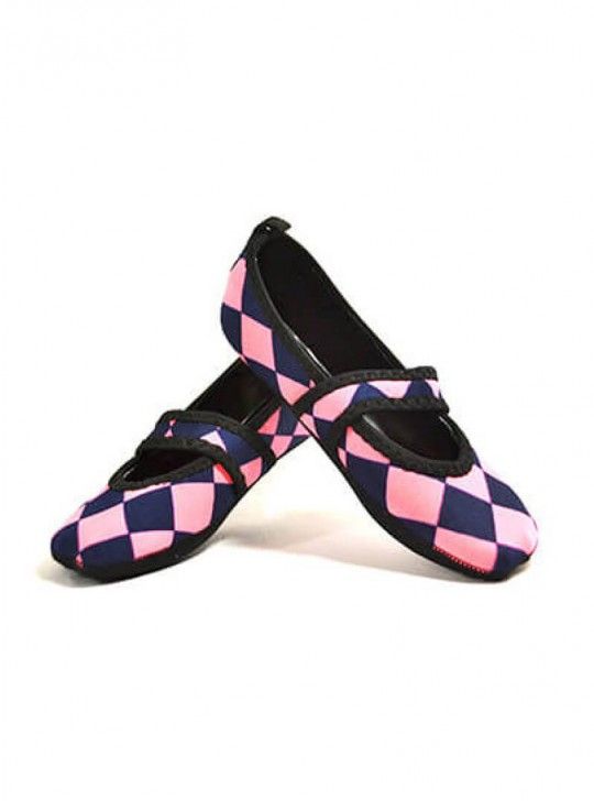 Nufoot Mary Janes - Women's Black/Pink Checkers Betsy Lou Slippers - Senior.com Womans Slippers