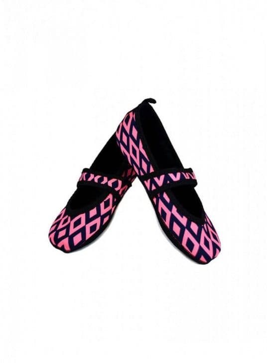 Nufoot Mary Janes - Women's Black/Pink Retro Betsy Lou Slippers - Senior.com Womans Slippers