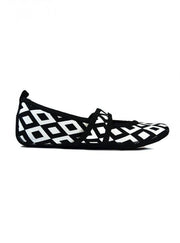 Nufoot Mary Janes - Women's Black/White Retro Betsy Lou Slippers - Senior.com Womans Slippers