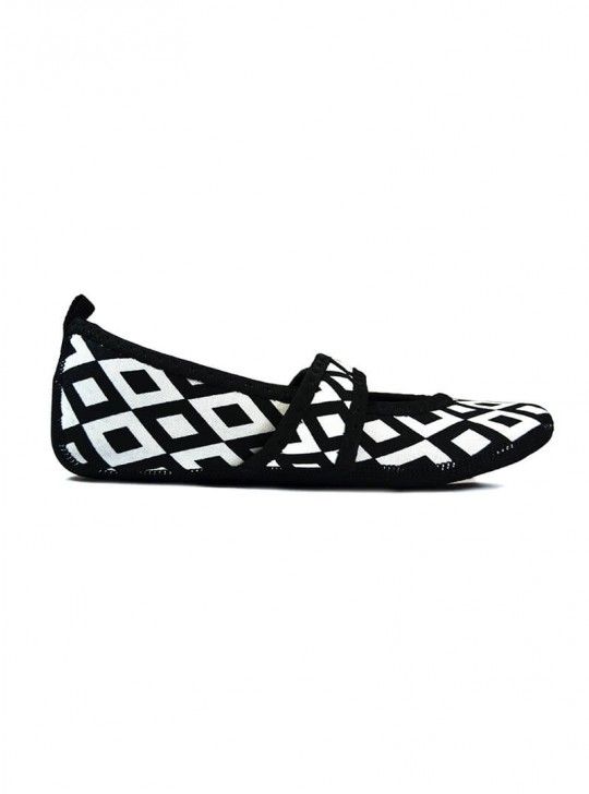 Nufoot Mary Janes - Women's Black/White Retro Betsy Lou Slippers - Senior.com Womans Slippers
