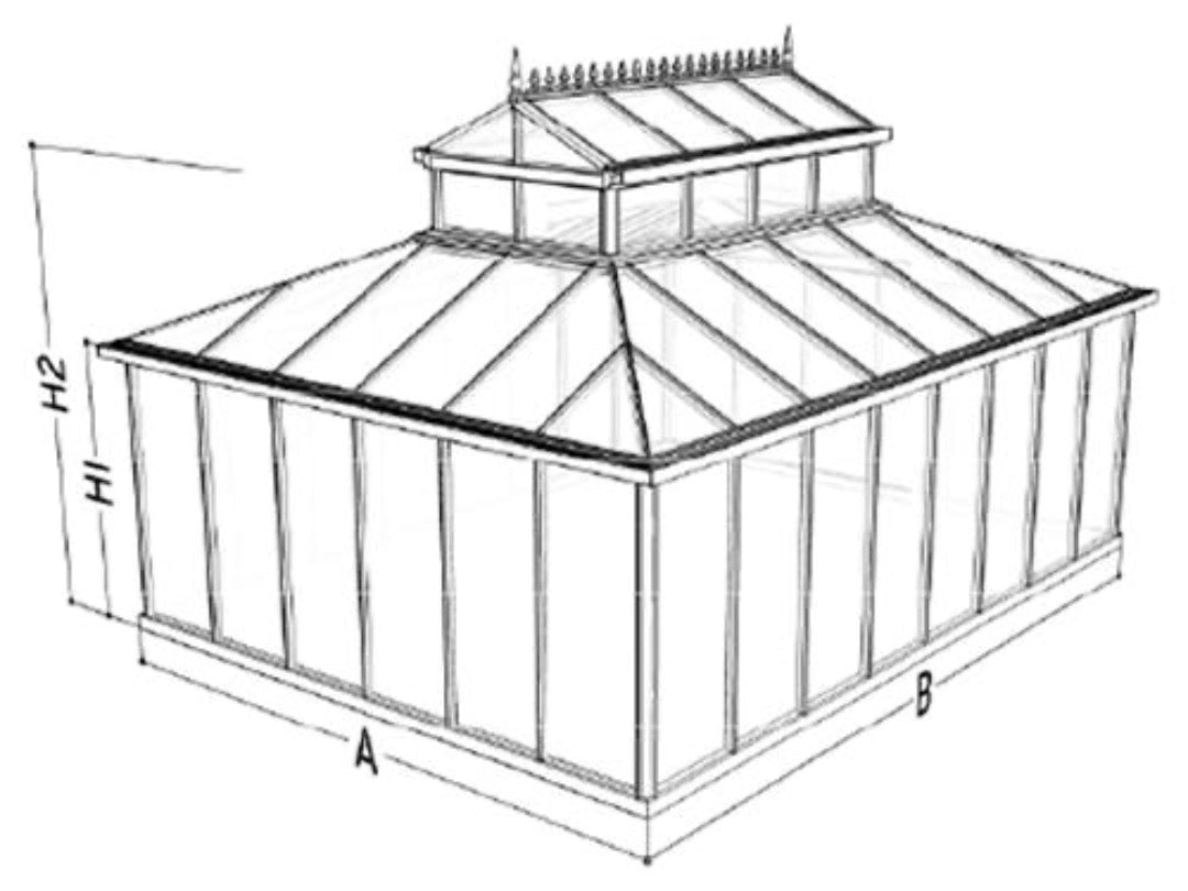 Janssens Cathedral Victorian Greenhouse with Large Cupola - 300 sq ft - Senior.com Greenhouses
