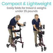 Vive Health Lightweight Folding Upright Rolling Walker Rollator - Senior.com Upright Walkers