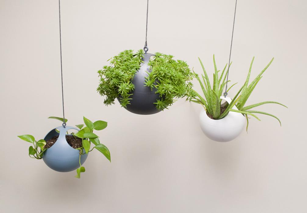 Exaco Euro Spherical Hanging Planters with Adjustable Cord - Set of 2 - Senior.com Hanging Planters