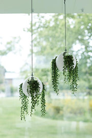 Exaco Euro Spherical Hanging Planters with Adjustable Cord - Set of 2 - Senior.com Hanging Planters