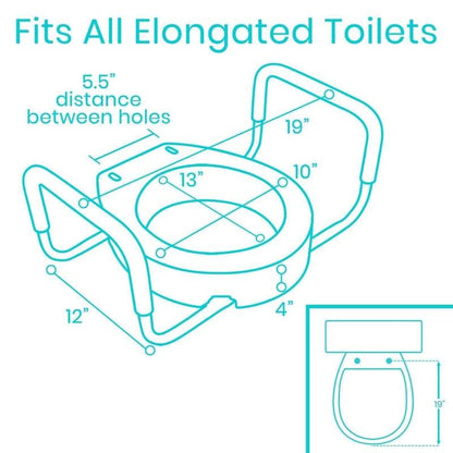 Vive Health Toilet Seat Riser with Arms - 3.5 Inch Riser - Senior.com Toilet Seat Risers