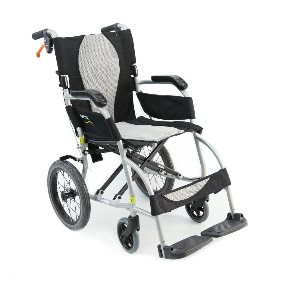 Karman Healthcare Ergolite Ultra Lightweight Transport Chair with Large 14" Rear Wheels - Senior.com Transport Chairs
