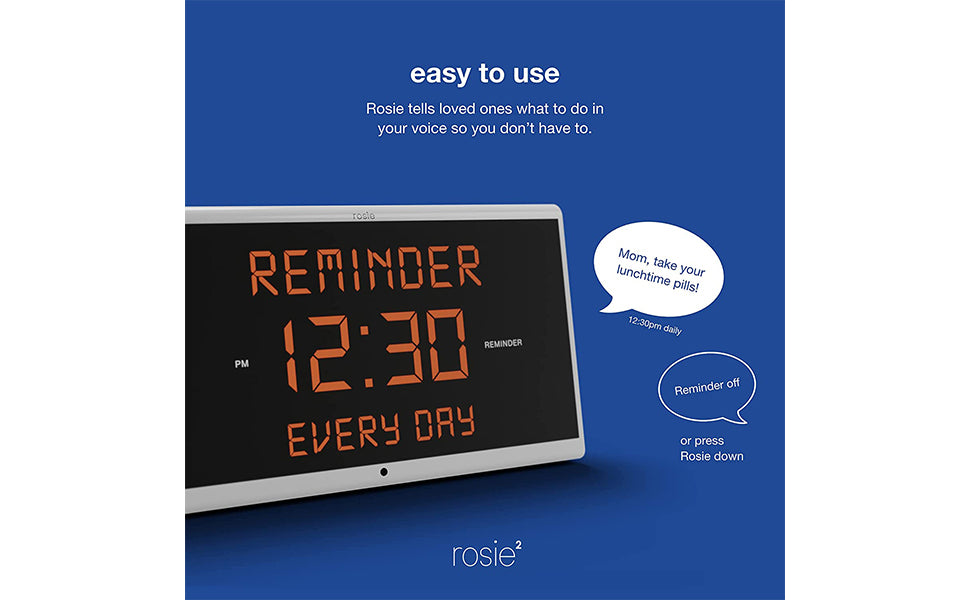 Reminder Rosie 2.0 Stress Free Alarm Clock That Responds To Verbal Personal Voice Commands - Senior.com Alzheimer Aids