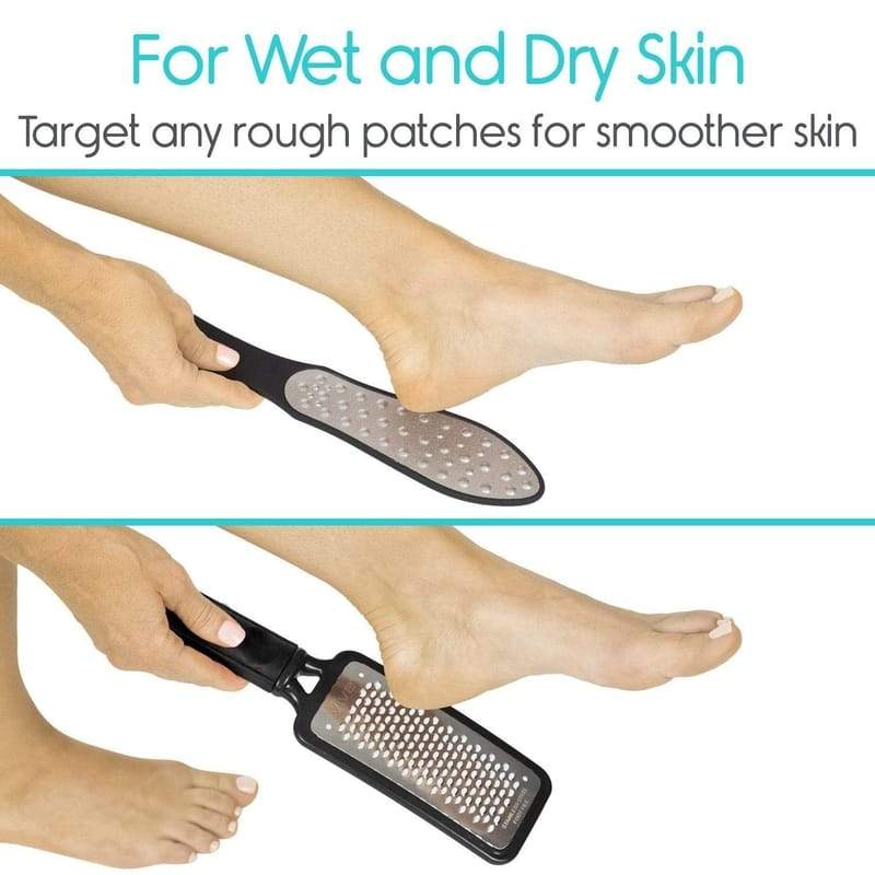 Vive Health Foot Files - 3 Piece Set - Removes Dry Damaged Skin - Senior.com Foot Scrubbers