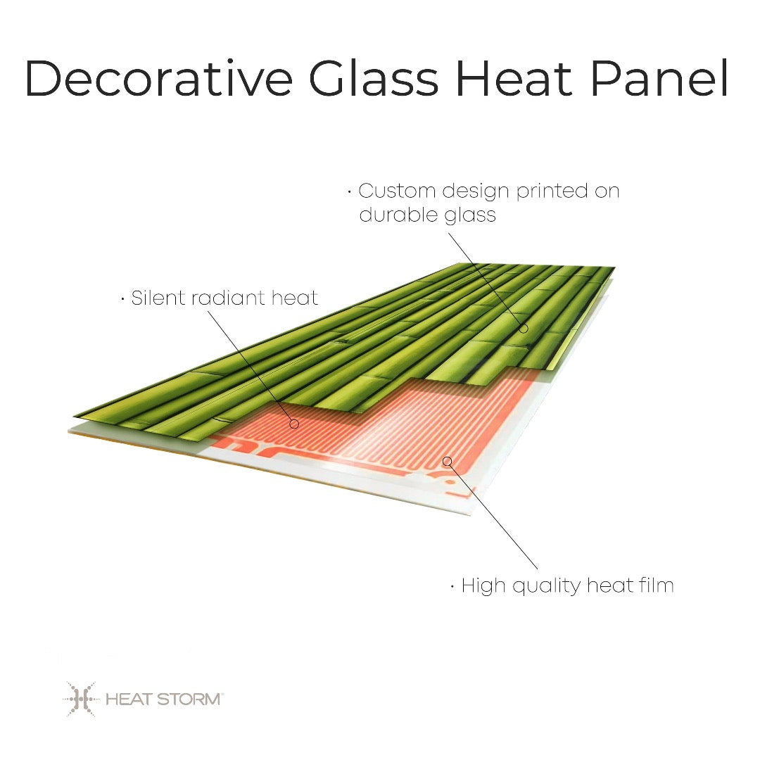 Heat Storm Premium Decorative Glass Panel Space Heater - 24 x 72 - Senior.com Heaters & Fireplaces