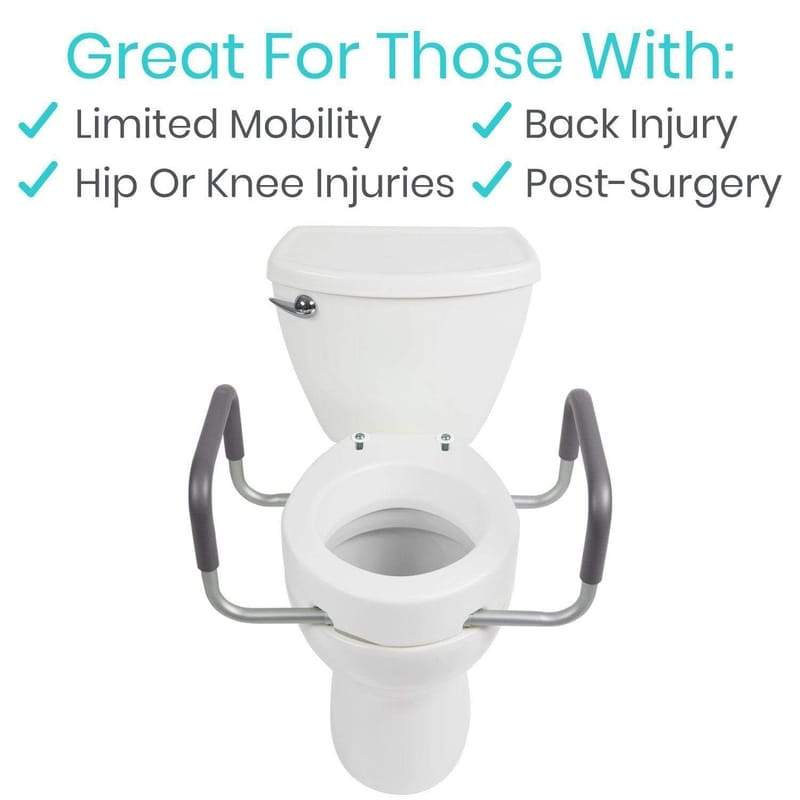 Vive Health Toilet Seat Riser with Arms - 3.5 Inch Riser - Senior.com Toilet Seat Risers