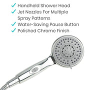 Vive Health Handheld Shower Head - High Pressure and Multiple Spray Options - Senior.com Shower Heads