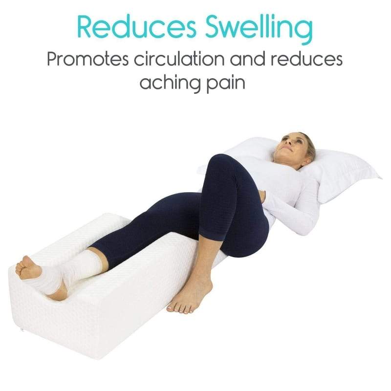 Leg Elevation Memory Foam Pillow with Removeable, Washable Cover - Elevated  Pillows for Sleeping, Blood Circulation, Leg
