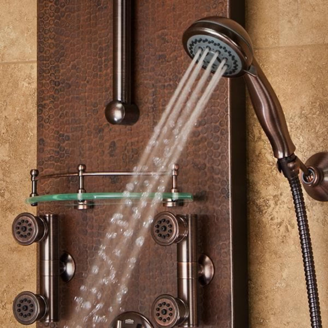 Pulse ShowerSpas Mojave Panel with 8" Rain Showerhead & 8 Body Spray Jets - Senior.com Shower Systems