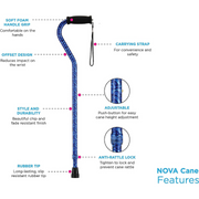 Nova Medical Lightweight Adjustable Designer Canes with Offset Handles - Senior.com Canes