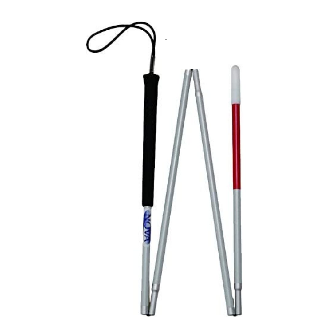 Nova Medical Folding Cane for Visually Impaired - 60" Long - Senior.com Canes