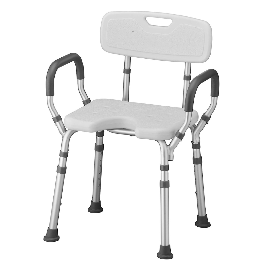 Nova Medical Bath Seat with Arms & U-Shaped Cutout - Senior.com Bath Benches & Seats