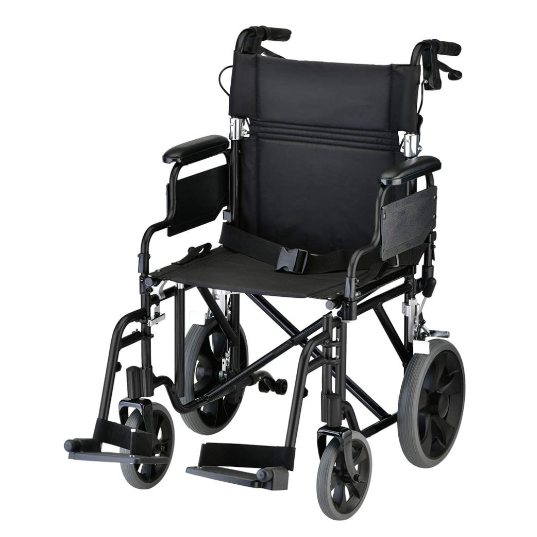 Nova Medical Lightweight Transport Chair with 12” Rear Wheels - Senior.com Transport Chairs