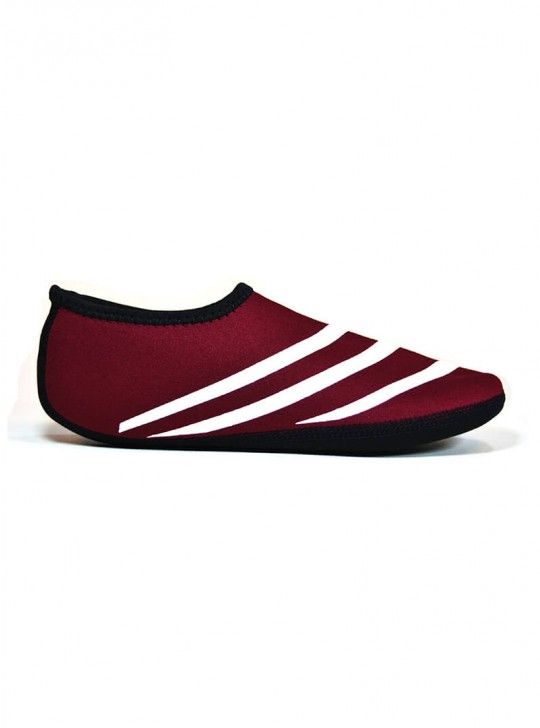 Nufoot Women's Crimson/White Stripe Sporty Nu Slippers - Senior.com Womans Slippers