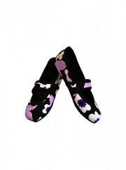 Nufoot Mary Janes - Women's Purple Flowers Betsy Lou Slippers - Senior.com Womans Slippers