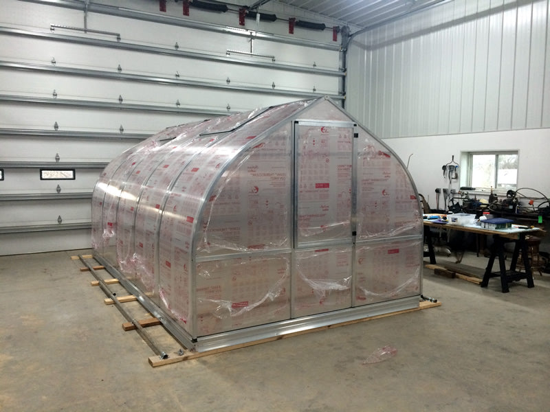 Exaco RIGA 3s Greenhouse with Curved Anodized Frame - 81 sq.ft. - Senior.com Greenhouses