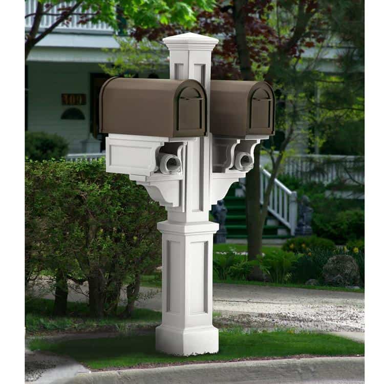 Mayne Outdoor Rockport Double Mail Post - New England Style - Senior.com Mail Posts