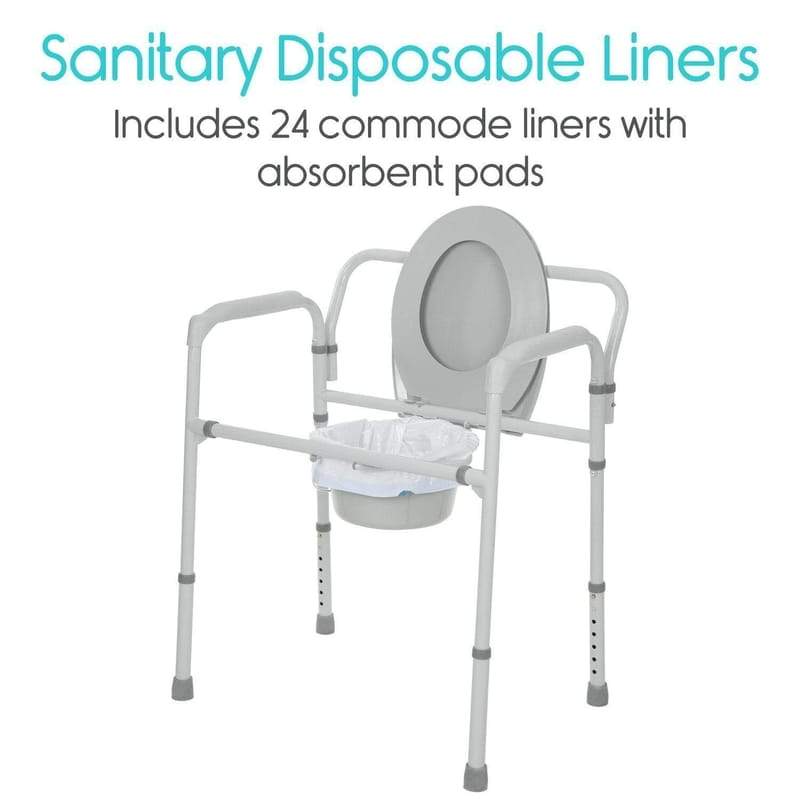 Vive Health Commode Liners with Super Absorbent Pad - Box of 24 - Senior.com Commode Liners