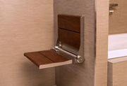 Invisia SerenaSeat Wall Mounted Folding Shower Bamboo Seats - 500 lb Weight Cap - Senior.com Bath Seats