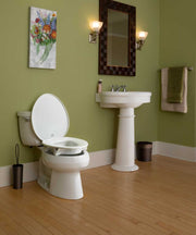 Bemis Clean Shield Elevated Toilet Seat with Support Arms - The Most Secure Fit - Senior.com Toilet Safety Frames