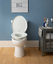 Bemis Clean Shield Elevated Toilet Seat with Support Arms - The Most Secure Fit - Senior.com Toilet Safety Frames