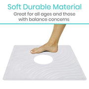 Vive Health Square Shower Mat with Suction Grip & Drain Hole - Senior.com shower mats