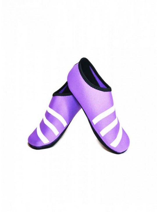 Nufoot Women's Purple/White Stripe Sporty Nu Slippers - Senior.com Womans Slippers