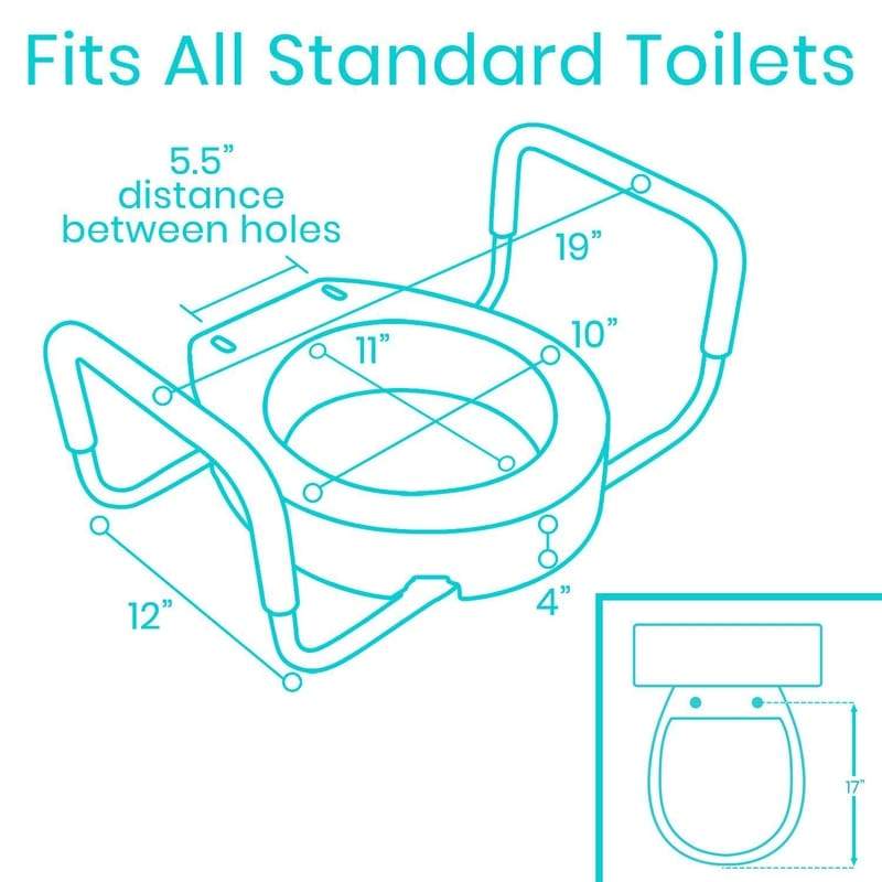 Vive Health Toilet Seat Riser with Arms - 3.5 Inch Riser - Senior.com Toilet Seat Risers