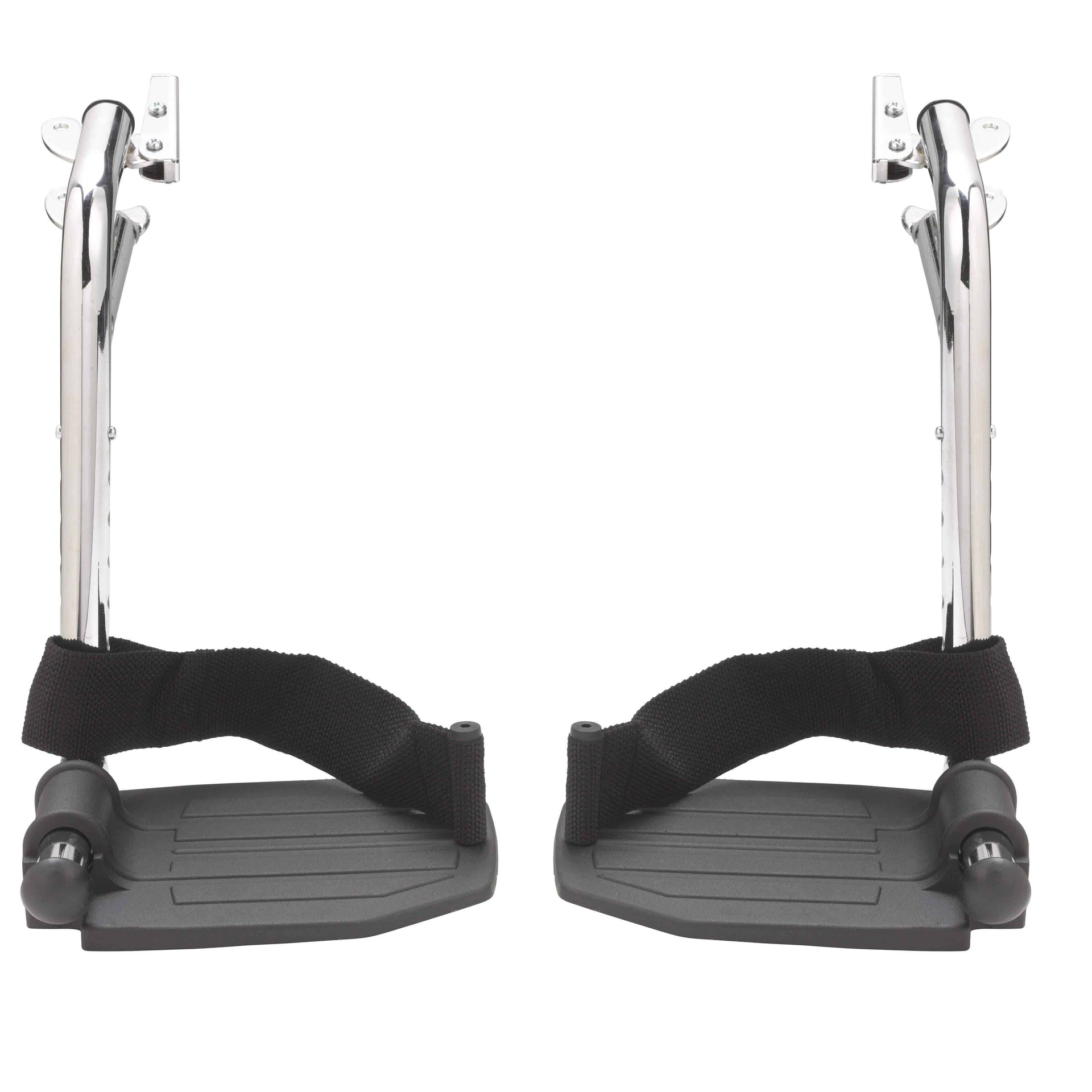 Drive Medical Chrome Swing Away Footrests with Aluminum Footplates 1 Pair - Senior.com Wheelchair Parts & Accessories