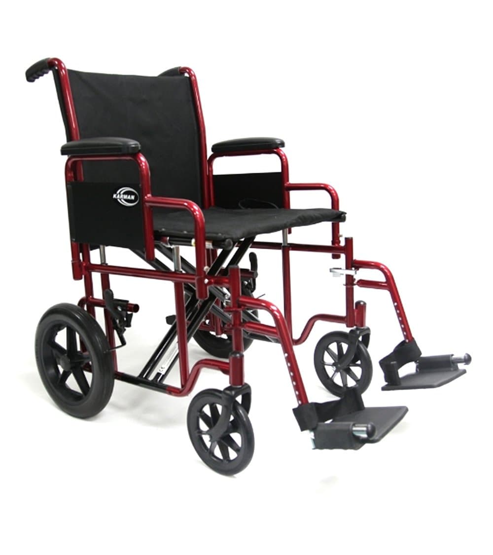 Karman Healthcare Deluxe Bariatric Transport Wheelchair - 450 lbs Cap - Senior.com Transport Chairs