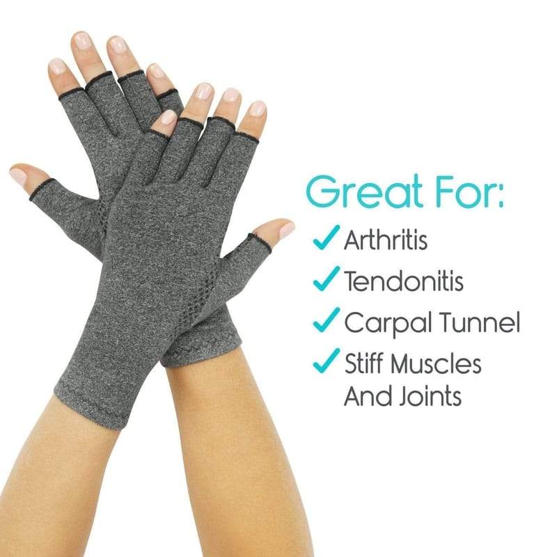 Vive Health Arthritis and Carpal Tunnel Gloves with Grips - Open Finger - Pair - Senior.com Arthritis Gloves