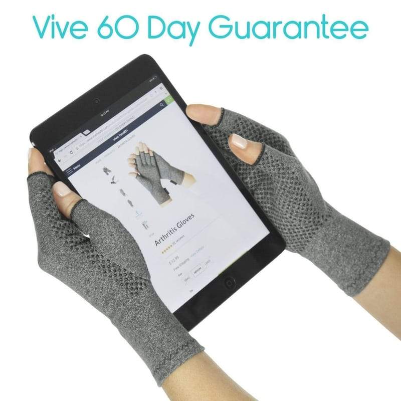Vive Health Arthritis and Carpal Tunnel Gloves with Grips - Open Finger - Pair - Senior.com Arthritis Gloves