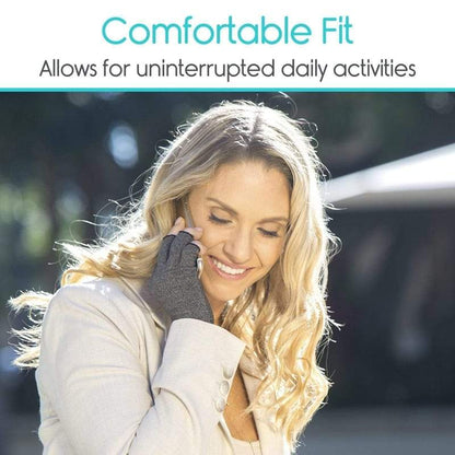 Vive Health Arthritis and Carpal Tunnel Gloves with Grips - Open Finger - Pair - Senior.com Arthritis Gloves