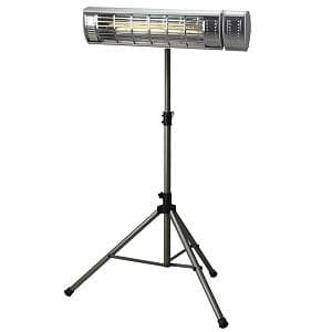 Sunheat Commercial/Restaurant 1500 Watt Electric Wall (or Tripod) Mounted Patio Heater with Remote - Senior.com Heaters & Fireplaces