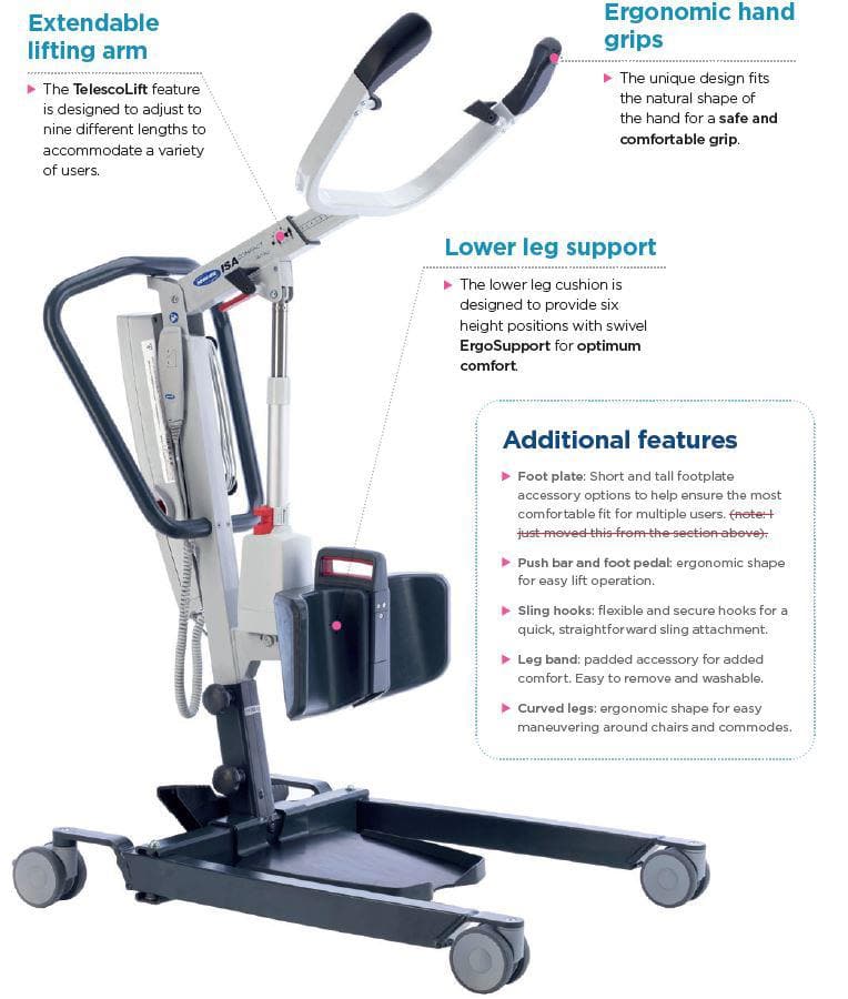 Invacare ISA XPlus Electric Bariatric Stand-Up Patient Lift - 6 Positions - Senior.com Patient Lifts