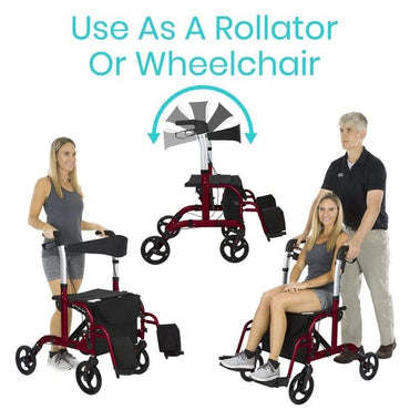 Vive Health Hybrid All-In-One Transport Chair & Rollator - Senior.com Hybrid Transport Chair/Rollators