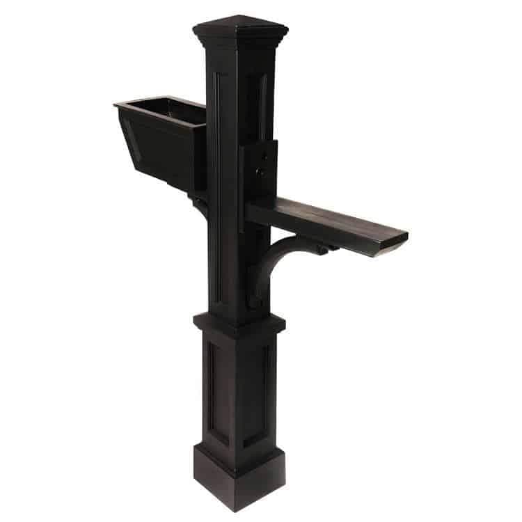 Mayne Westbrook Plus Mail Post with Decorative Planter and Support Arm - Senior.com Mail Posts