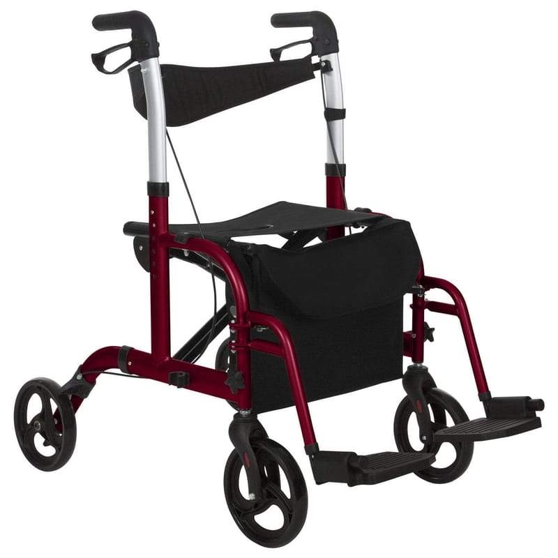 Vive Health Hybrid All-In-One Transport Chair & Rollator - Senior.com Hybrid Transport Chair/Rollators