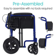 Vive Health Lightweight Compact Folding Transport Wheelchair - Senior.com Transport Chairs
